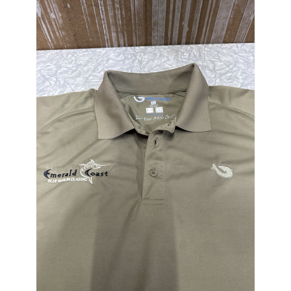 Mojo Fishing Polo Emerald Coast Blue Marlin Classic Moss Green Men's XL Mint